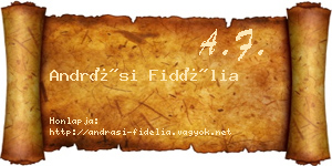 Andrási Fidélia névjegykártya