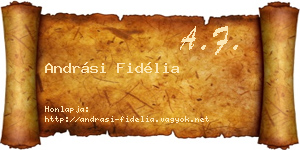 Andrási Fidélia névjegykártya